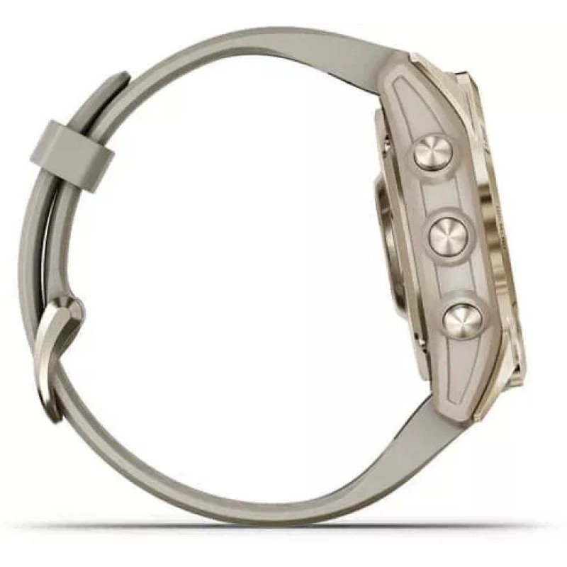 Умные часы Garmin Fenix 7S Sapphire Solar 42 мм (кремово-золотой титан/песочный)