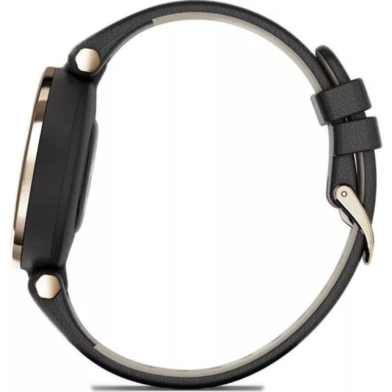 Умные часы Garmin Lily (кремово-золотистый, черный/кожаный ремешок)