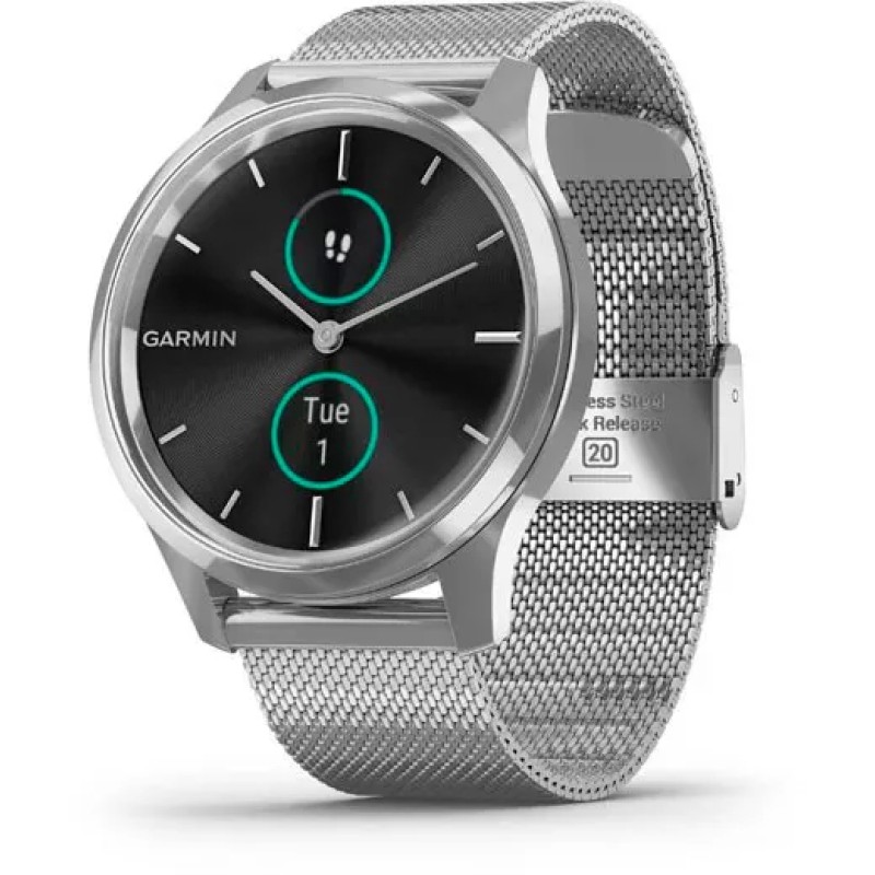 Гибридные умные часы Garmin Vivomove Luxe Silver