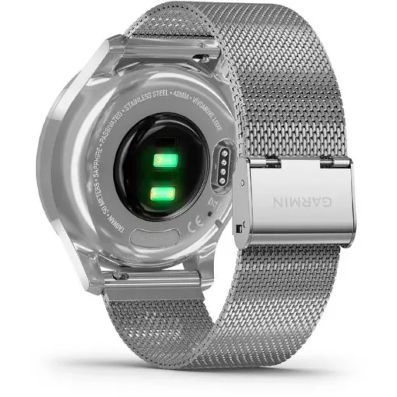 Гибридные умные часы Garmin Vivomove Luxe Silver