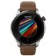 Умные часы Amazfit GTR 4 (серебристый, с коричневым кожаным ремешком)