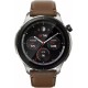 Умные часы Amazfit GTR 4 (серебристый, с коричневым кожаным ремешком)