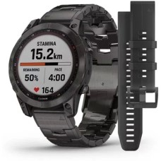 Умные часы Garmin Fenix 7 Sapphire Solar 47 мм (серый карбон/серый карбон титан)