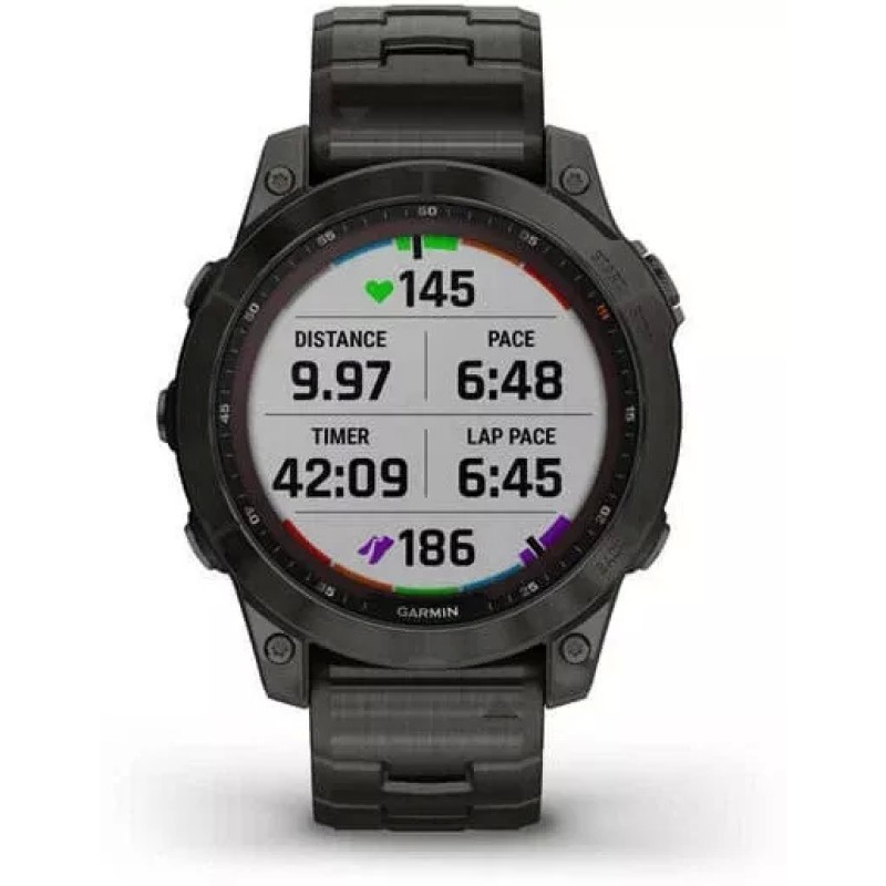 Умные часы Garmin Fenix 7 Sapphire Solar 47 мм (серый карбон/серый карбон титан)