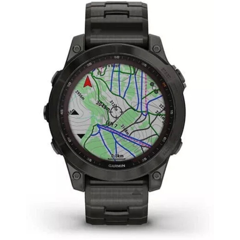 Умные часы Garmin Fenix 7 Sapphire Solar 47 мм (серый карбон/серый карбон титан)