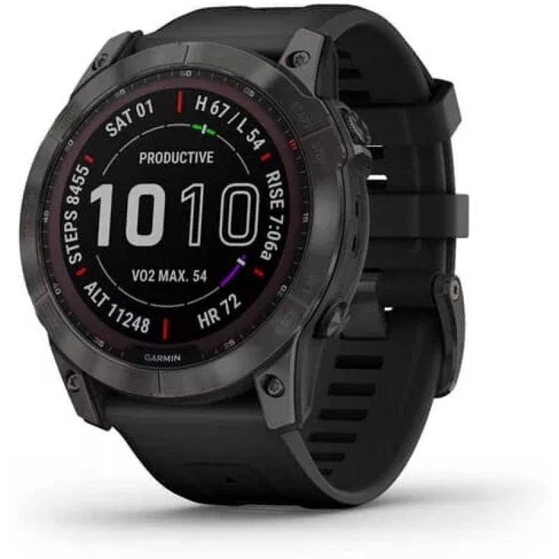 Умные часы Garmin Fenix 7X Sapphire Solar 51 мм (серый карбон/черный)