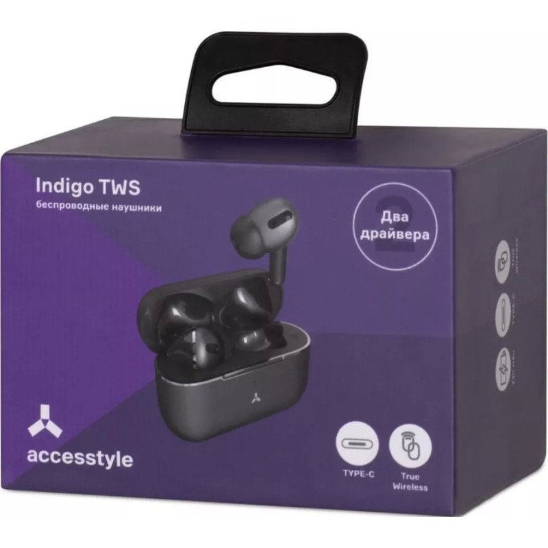Наушники AccesStyle Indigo TWS (черный)