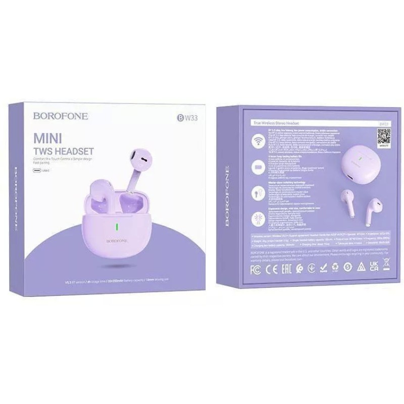 Наушники Borofone BW33 (сиреневый)