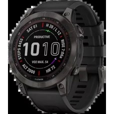 Умные часы Garmin Fenix 7 Sapphire Solar 47 мм (серый карбон/черный)