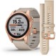 Умные часы Garmin Fenix 7S Sapphire Solar 42 мм (розовое золото/песочный кожа)