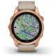 Умные часы Garmin Fenix 7S Sapphire Solar 42 мм (розовое золото/песочный кожа)