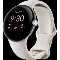Умные часы Google Pixel Watch LTE (глянцевый серебристый/мел)