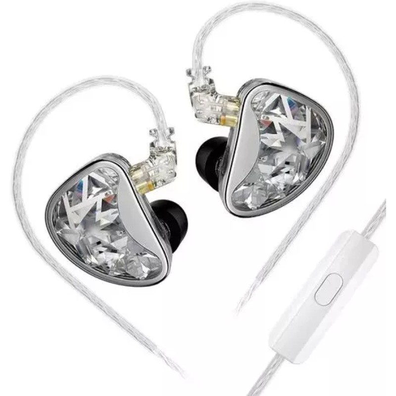 Наушники KZ Acoustics AS24 (with switches) с микрофоном (серебристый)