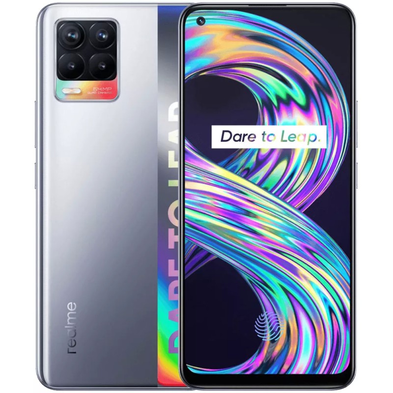 Смартфон Realme 8 6GB/128GB с NFC (кибер серебристый)