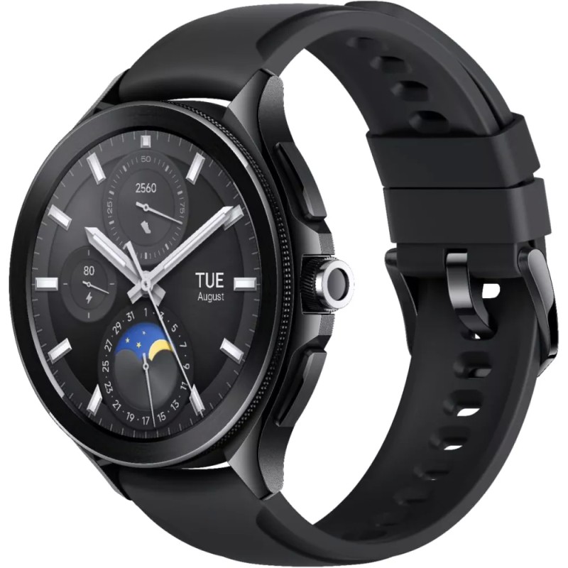 Умные часы Xiaomi Watch 2 Pro (черный, с черным силиконовым ремешком, международная версия)