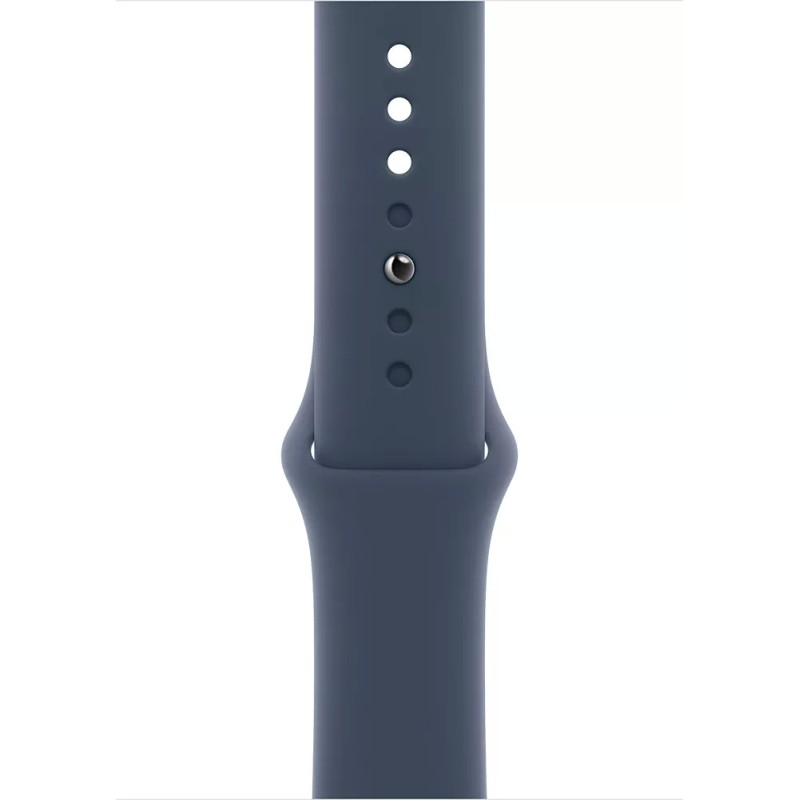 Умные часы Apple Watch Series 9 45 мм (алюминиевый корпус, серебристый/грозовой синий, спортивный силиконовый ремешок S/M)