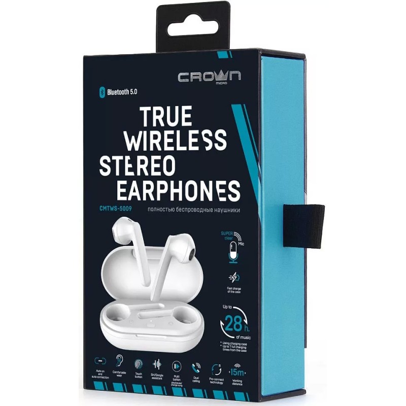 Наушники Crown CMTWS-5009 White
