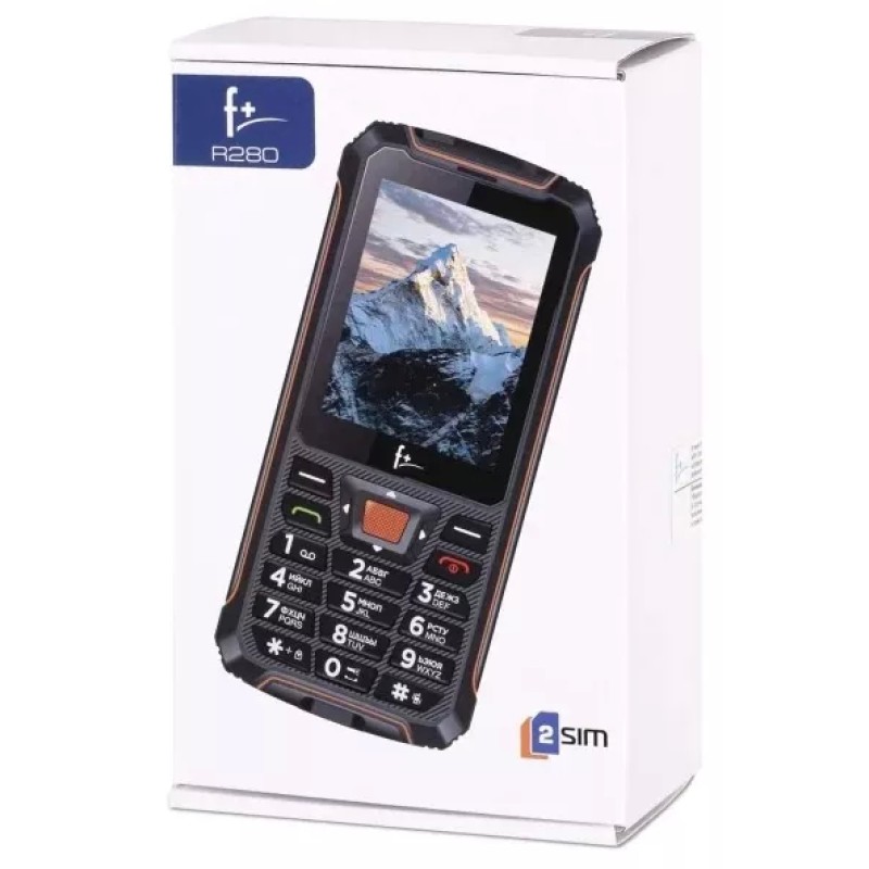 Мобильный телефон F+ R280 (черный/оранжевый)