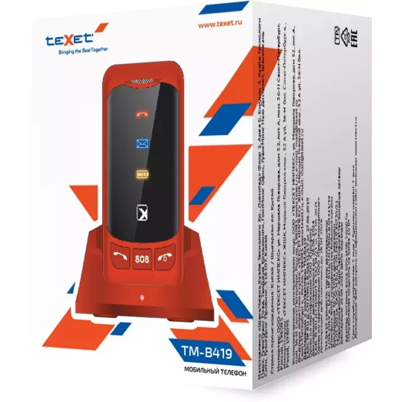 Мобильный телефон TeXet TM-B419 (красный)
