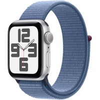 Умные часы Apple Watch SE 2 40 мм (алюминиевый корпус, серебристый/синий шторм, нейлоновый ремешок)