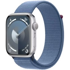 Умные часы Apple Watch Series 9 41 мм (алюминиевый корпус, серебристый/зимний синий, нейлоновый ремешок)