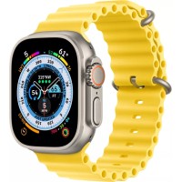 Умные часы Apple Watch Ultra LTE 49 мм (титановый корпус, титановый/желтый, ремешок из эластомера)