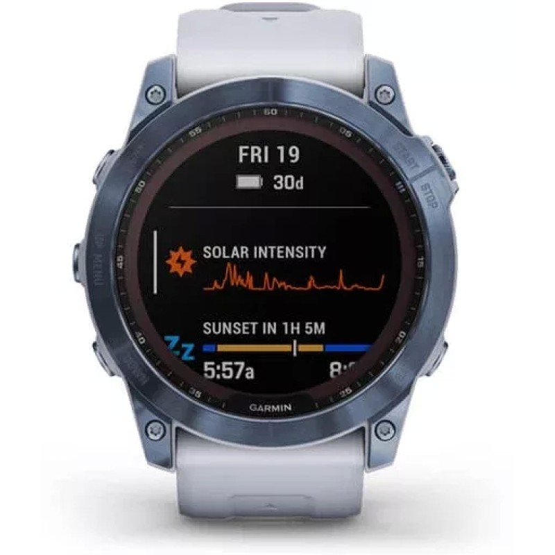 Умные часы Garmin Fenix 7X Sapphire Solar 51 мм (голубой минерал/белый камень)