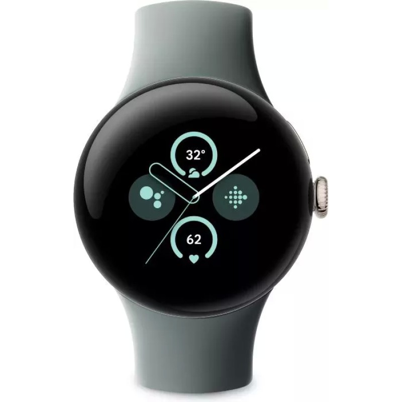 Умные часы Google Pixel Watch 2 LTE (золотистый шампань/лесной орех, спортивный силиконовый ремешок)