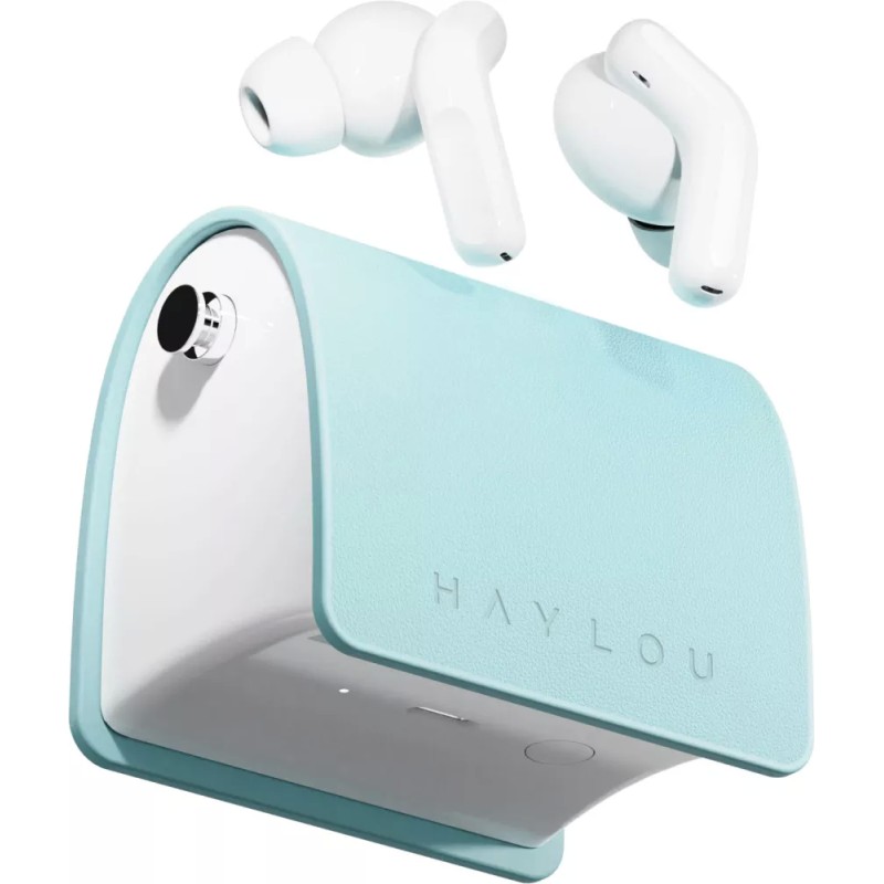 Наушники Haylou T87 Lady Bag (белый/бирюзовый, с цепочкой)