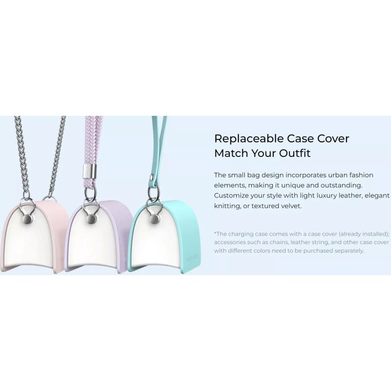 Наушники Haylou T87 Lady Bag (белый/бирюзовый, с цепочкой)