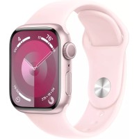 Умные часы Apple Watch Series 9 45 мм (алюминиевый корпус, розовый/розовый, спортивный силиконовый ремешок S/M)