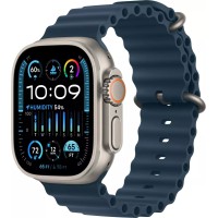 Умные часы Apple Watch Ultra 2 LTE 49 мм (титановый корпус, титановый/синий, ремешок из эластомера)