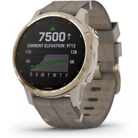 Умные часы Garmin Fenix 6S Pro Solar 42 мм (светло-золотистый, замша)