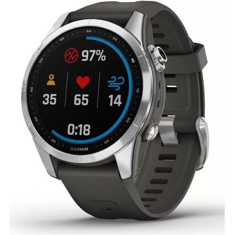 Умные часы Garmin Fenix 7S 42 мм (серебристый/графитовый)