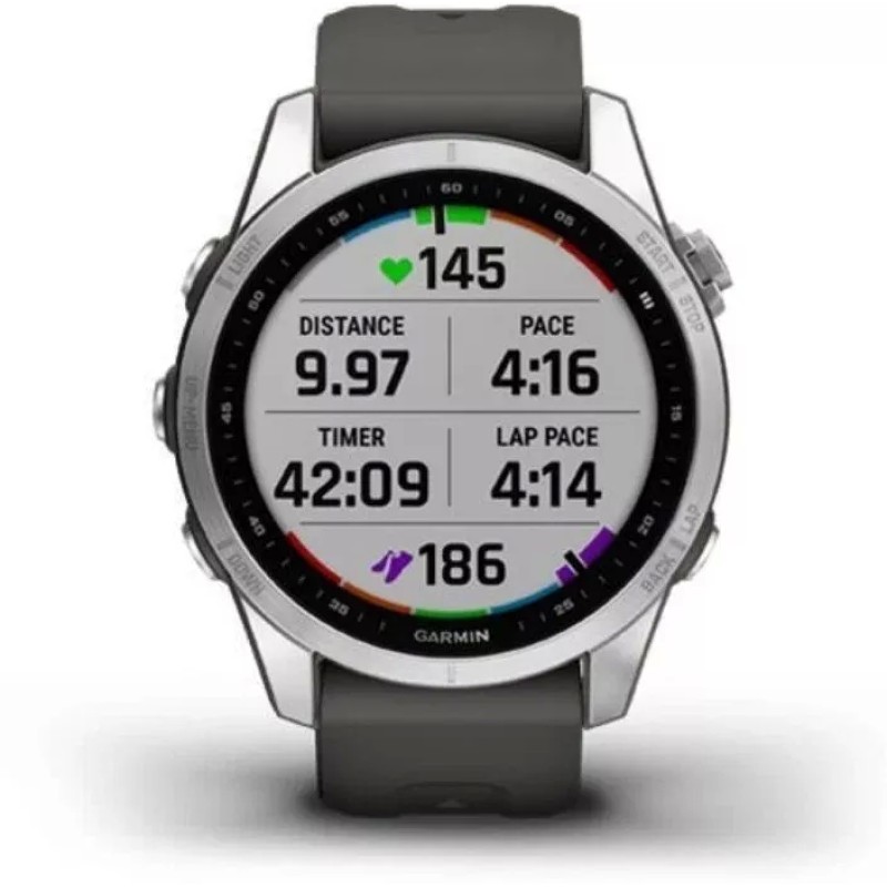 Умные часы Garmin Fenix 7S 42 мм (серебристый/графитовый)