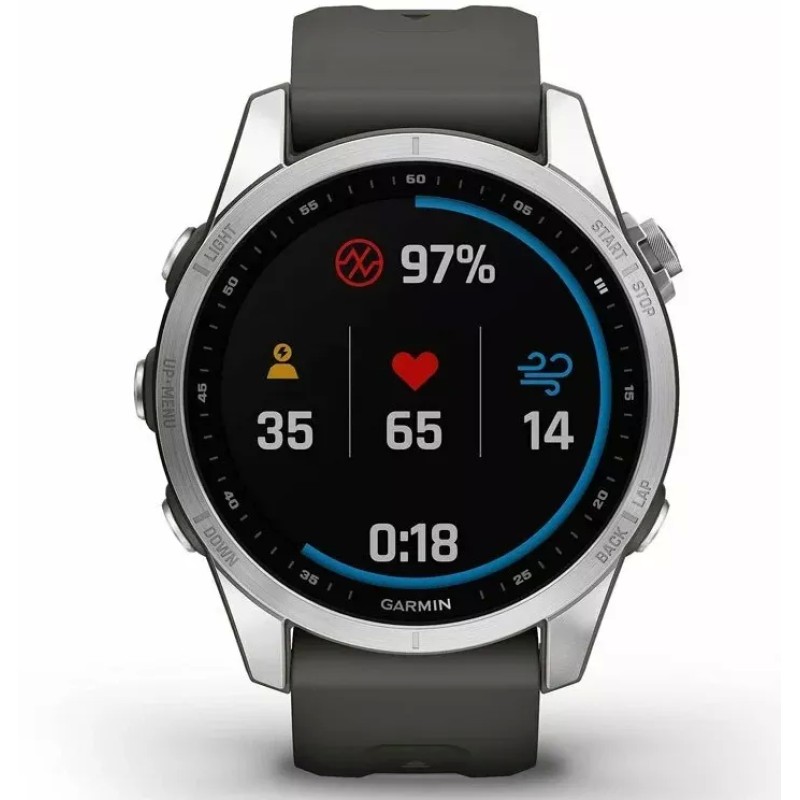 Умные часы Garmin Fenix 7S 42 мм (серебристый/графитовый)
