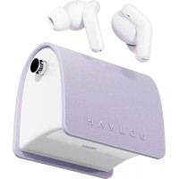 Наушники Haylou T87 Lady Bag (белый/фиолетовый, с цепочкой)