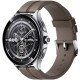 Умные часы Xiaomi Watch 2 Pro (серебристый, с коричневым кожаным ремешком, международная версия)