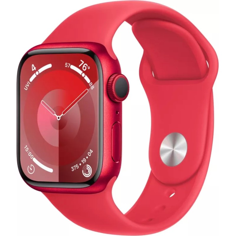 Умные часы Apple Watch Series 9 41 мм (алюминиевый корпус, красный/красный, спортивный силиконовый ремешок M/L)