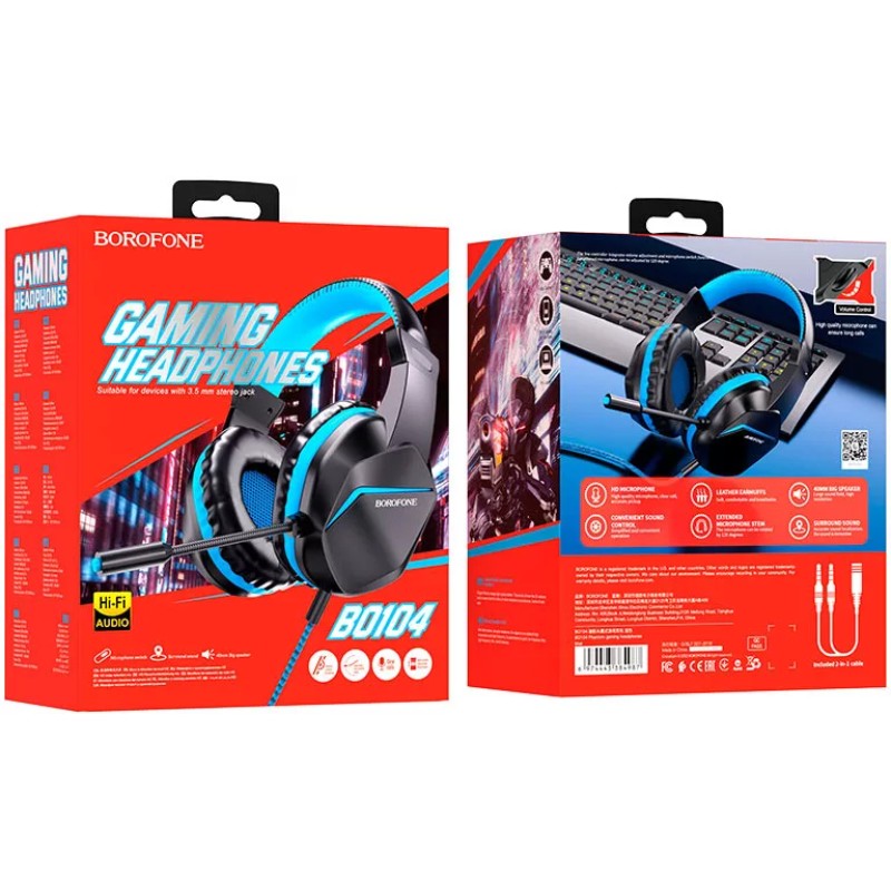 Наушники Borofone BO104 (черный/синий)