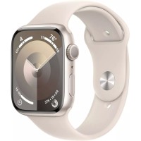 Умные часы Apple Watch Series 9 41 мм (алюминиевый корпус, звездный свет/звездный свет, спортивный силиконовый ремешок S/M)