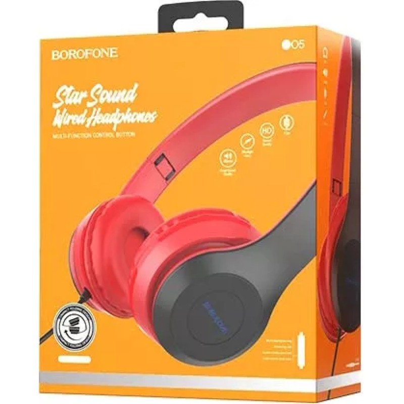 Наушники Borofone BO5 (черный/красный)