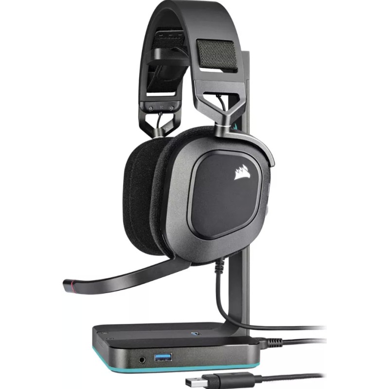 Наушники Corsair HS80 RGB USB (карбон)