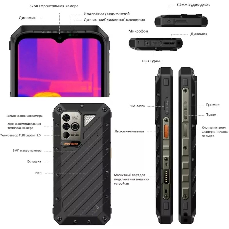 Смартфон Ulefone Power Armor 18T (черный)