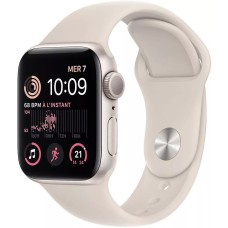 Умные часы Apple Watch SE 2 40 мм (алюминиевый корпус, звездный свет/звездный свет, спортивный силиконовый ремешок S/M)