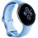 Умные часы Google Pixel Watch 2 LTE (глянцевый серебристый/залив, спортивный силиконовый ремешок)