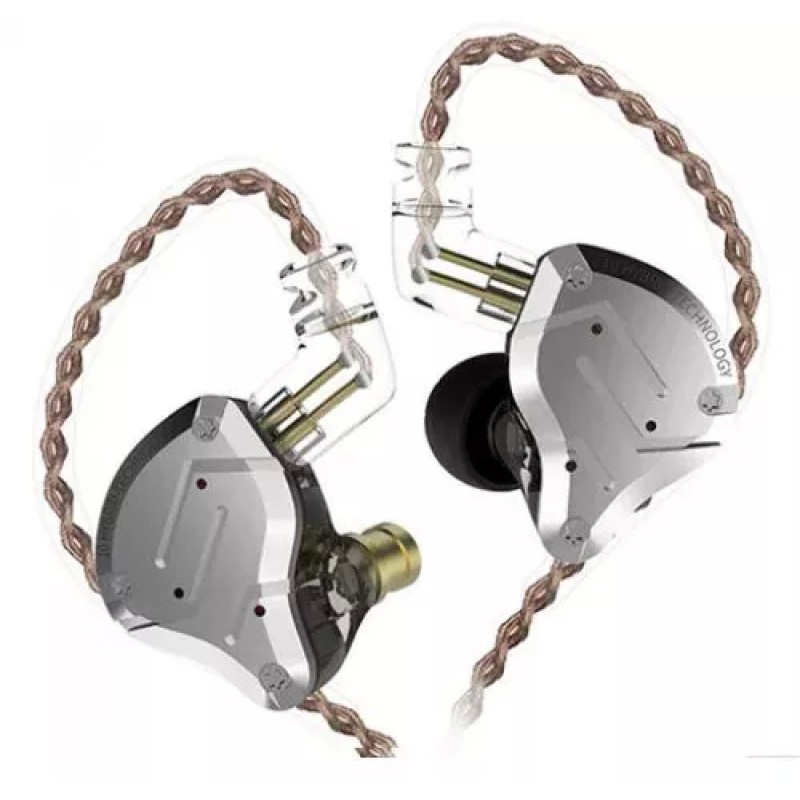 Наушники KZ Acoustics ZS10 Pro без микрофона (серебристый/черный)