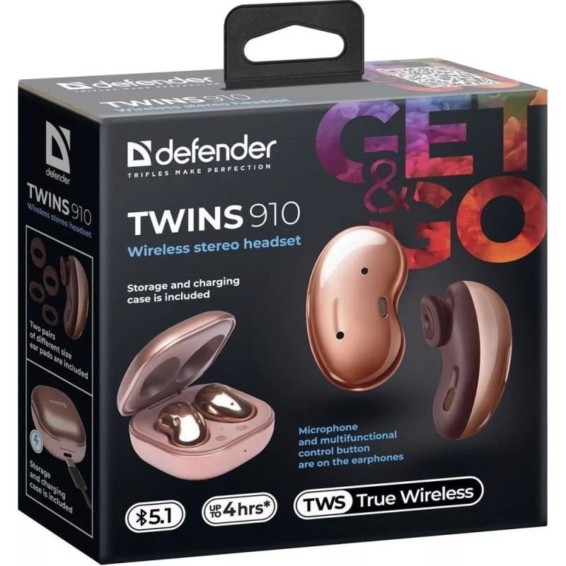 Наушники Defender Twins 910 (бронзовый)