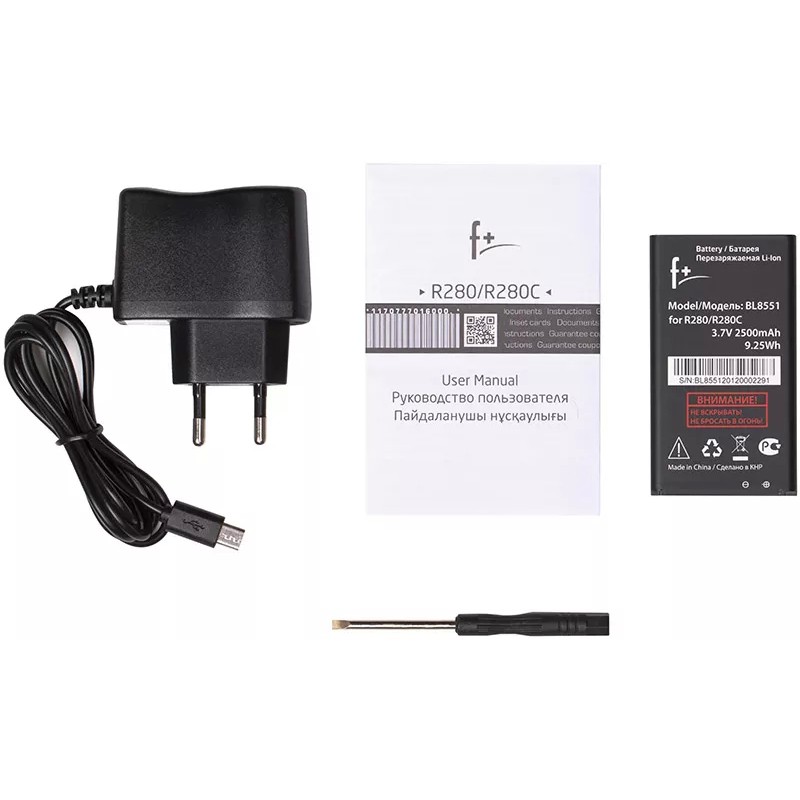 Мобильный телефон F+ R280C (черный/оранжевый)