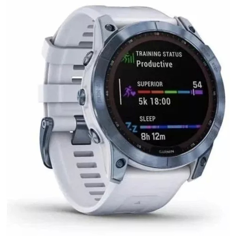 Умные часы Garmin Fenix 7 Sapphire Solar 47 мм (голубой минерал/белый камень)